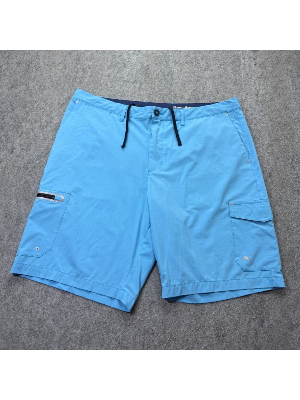 Tommy Bahama Cargo Shorts Men 40 Blue Island Active Performance Drawstring 10"